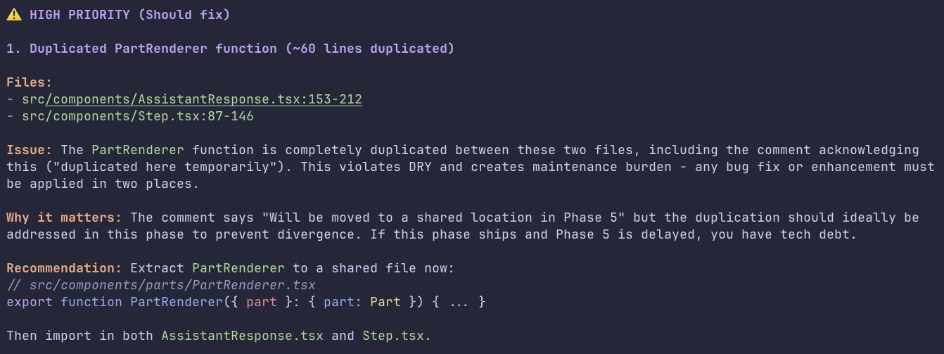 Reviewer example output